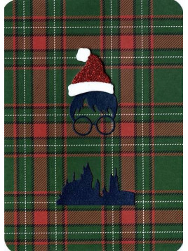 Carte de Noël découpe Harry Potter avec son bonnet