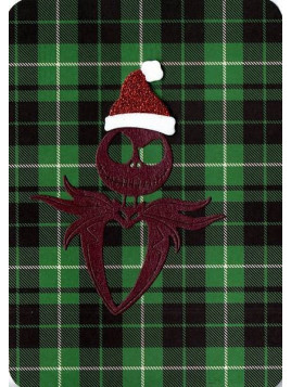 Carte de Noël découpe Mr. Jack avec son bonnet