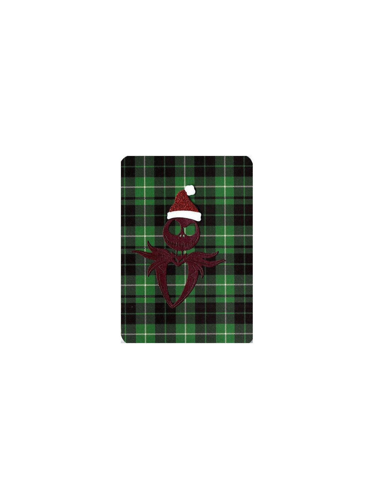 Carte de Noël découpe Mr. Jack avec son bonnet
