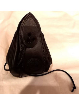Bourse en cuir noir