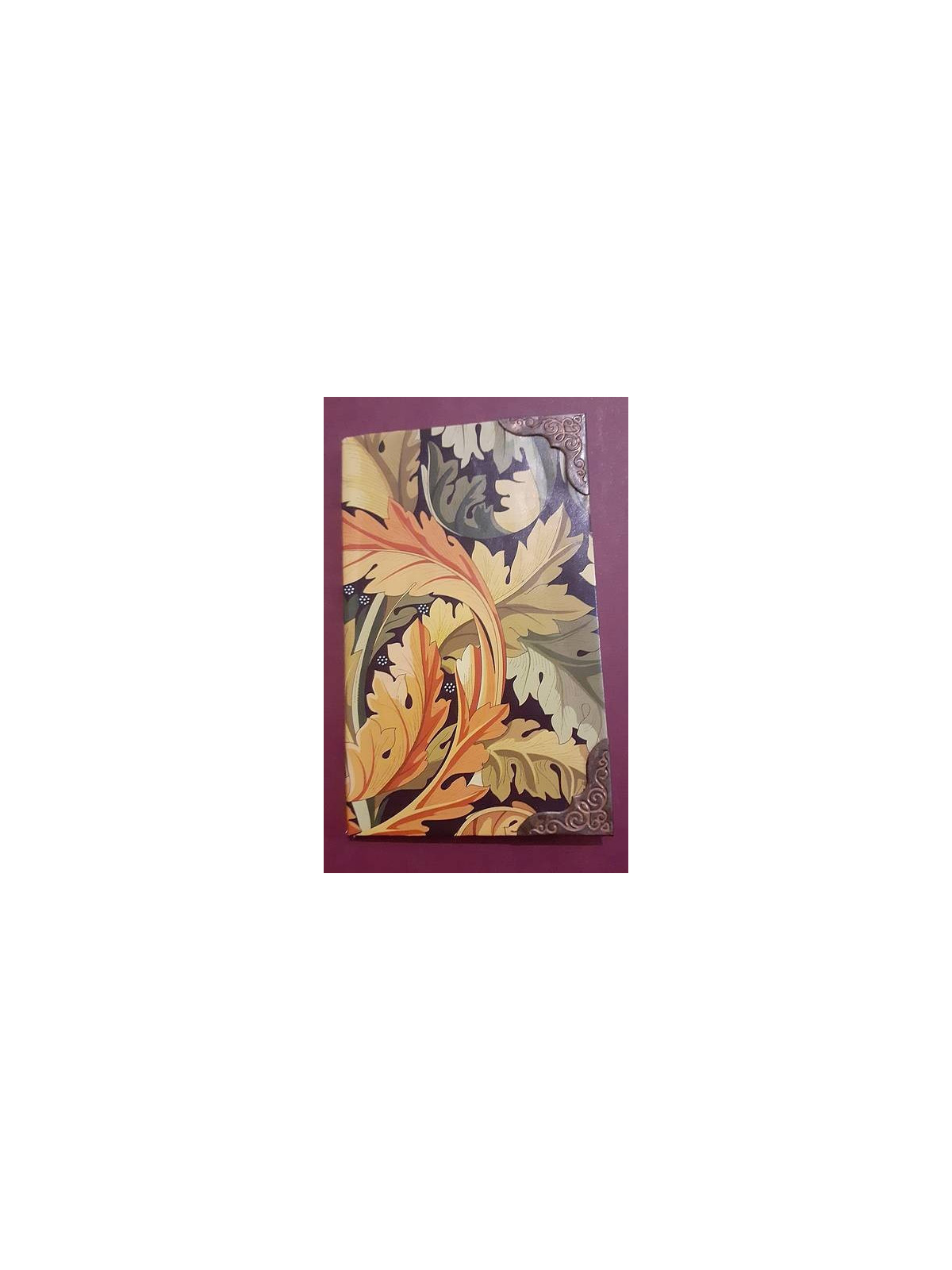 Petit carnet William Morris vert et orange