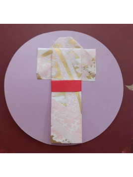 Carte Origami kimono rose