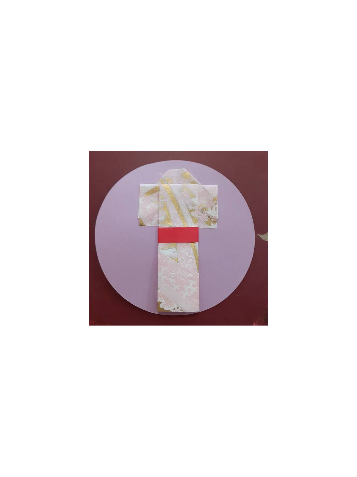 Carte Origami kimono rose