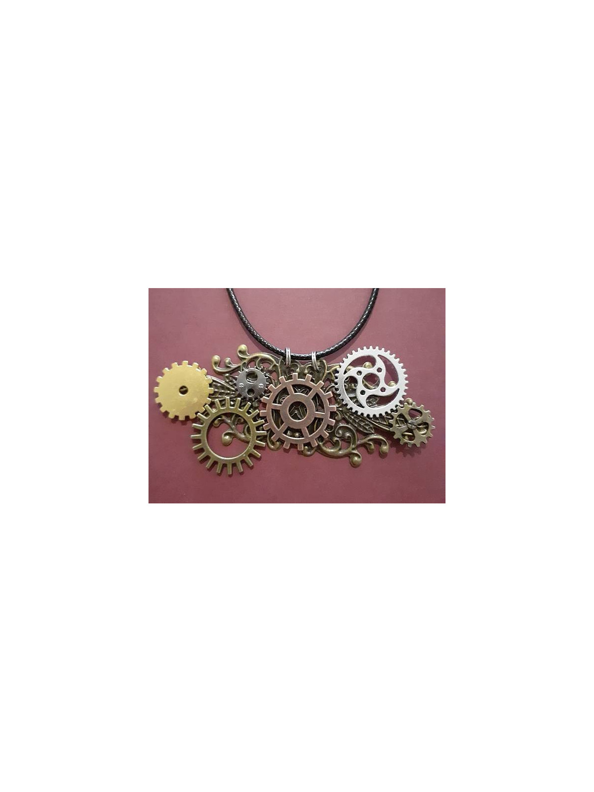 Collier Steampunk rouages