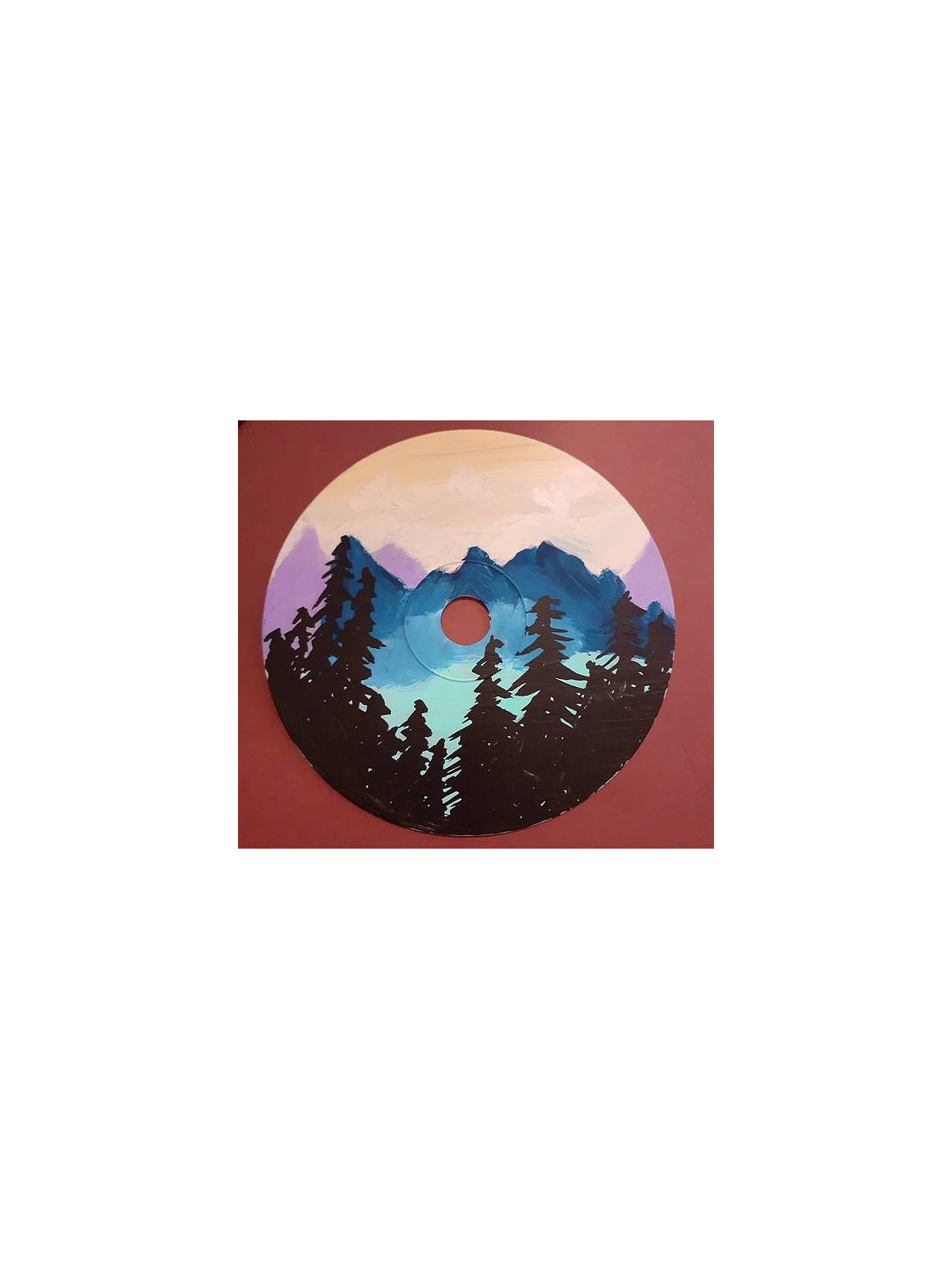 CD décoré paysage de montagne