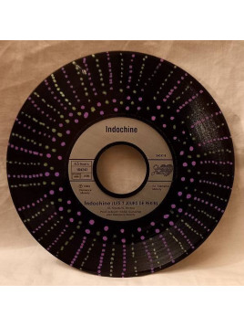 Vinyle 18cm décoré pointillés violets et verts