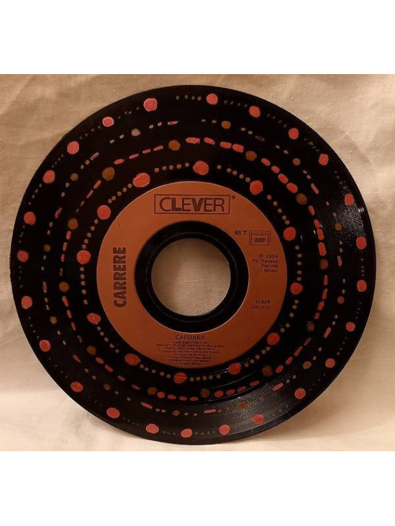 Vinyle 18cm décoré pointillés roses