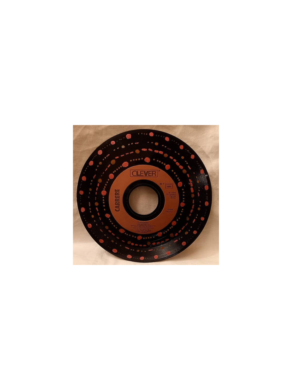 Vinyle 18cm décoré pointillés roses