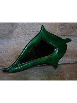 Miroir en bois forme de feuille