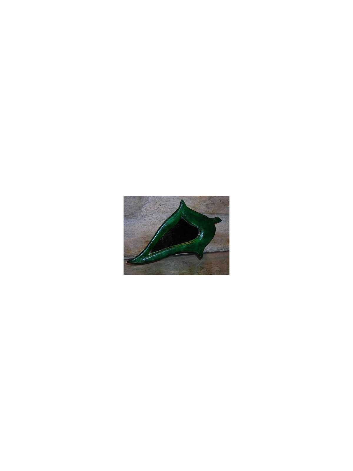 Miroir en bois forme de feuille