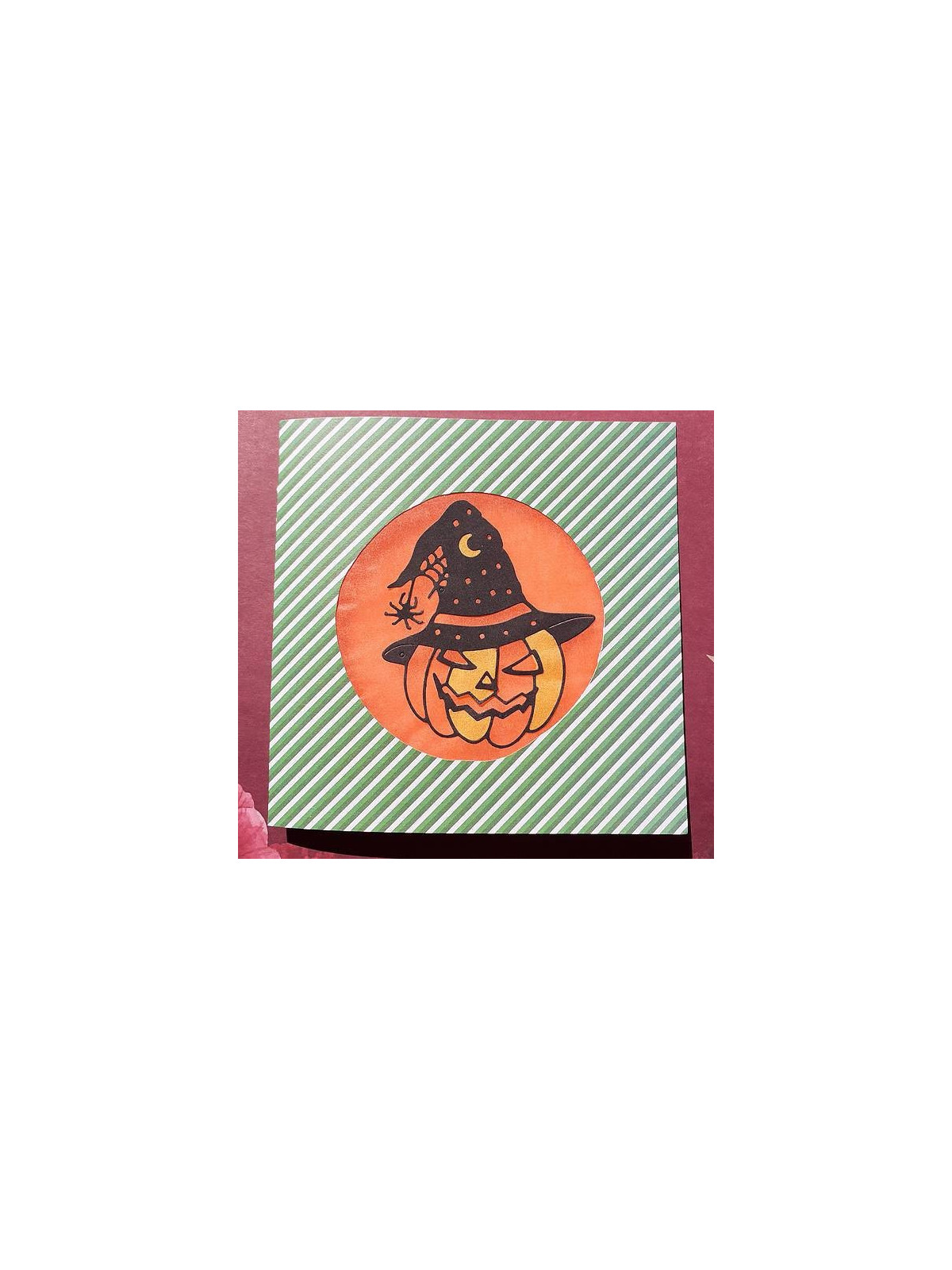 Carte vitrail Jack o lantern
