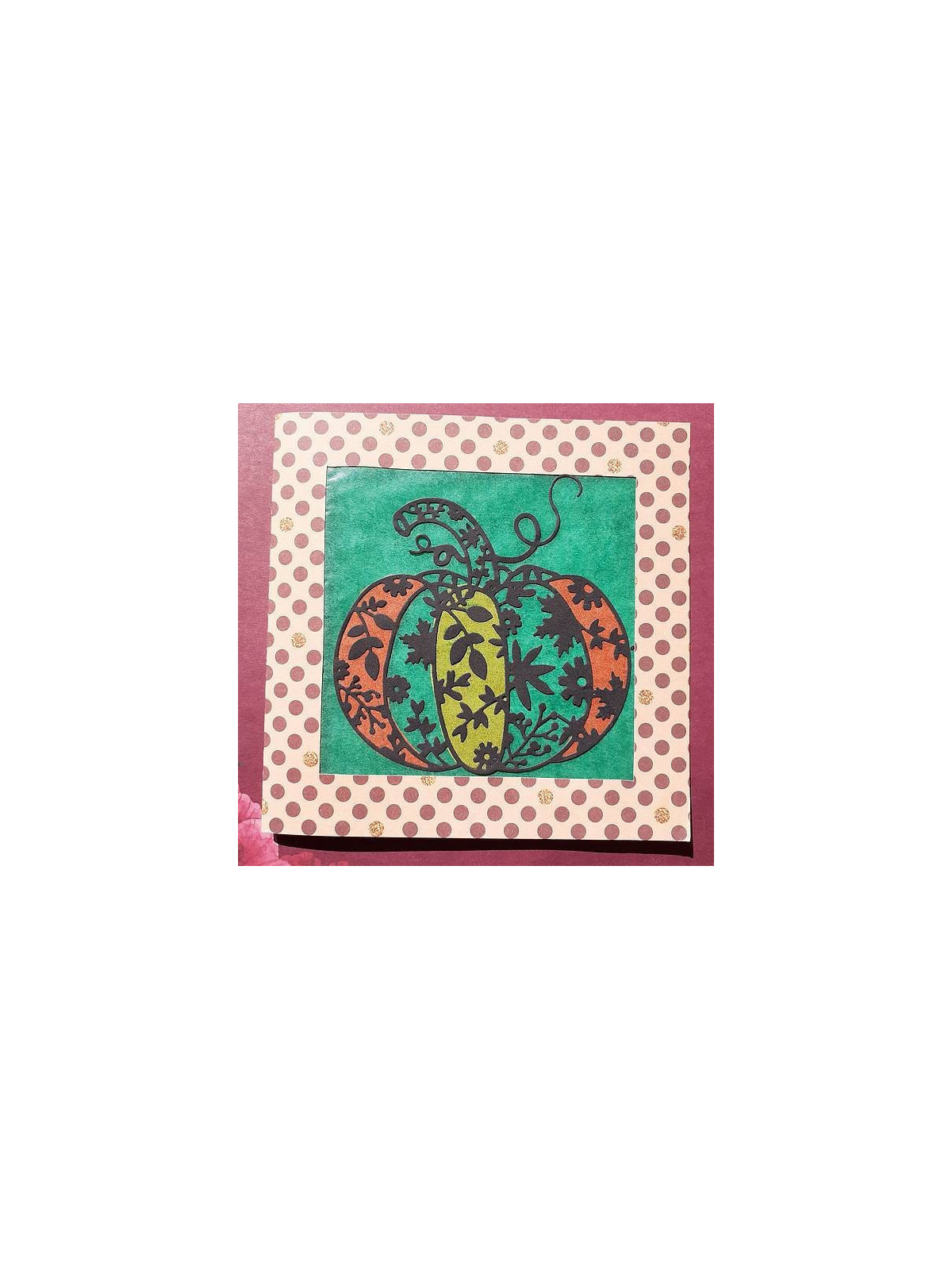 Carte vitrail citrouille