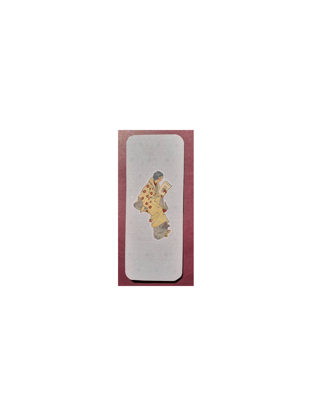 Marque-page fond fleuri et femme lisant