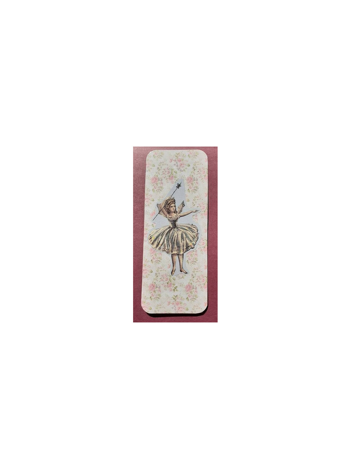 Marque-page fond fleuri et fée
