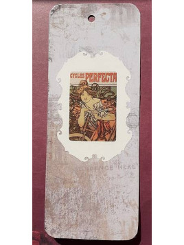 Grand marque-page affiche sur fond écriture