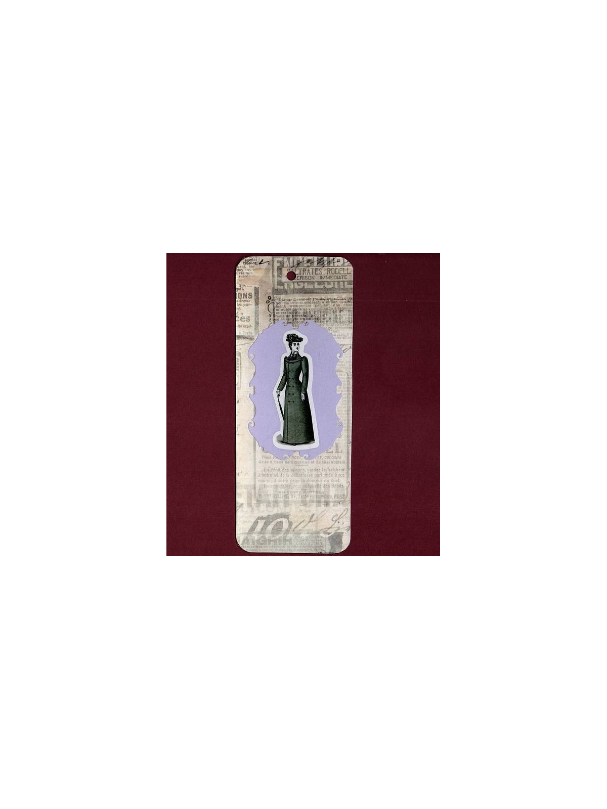Grand marque-page femme sur fond écritures