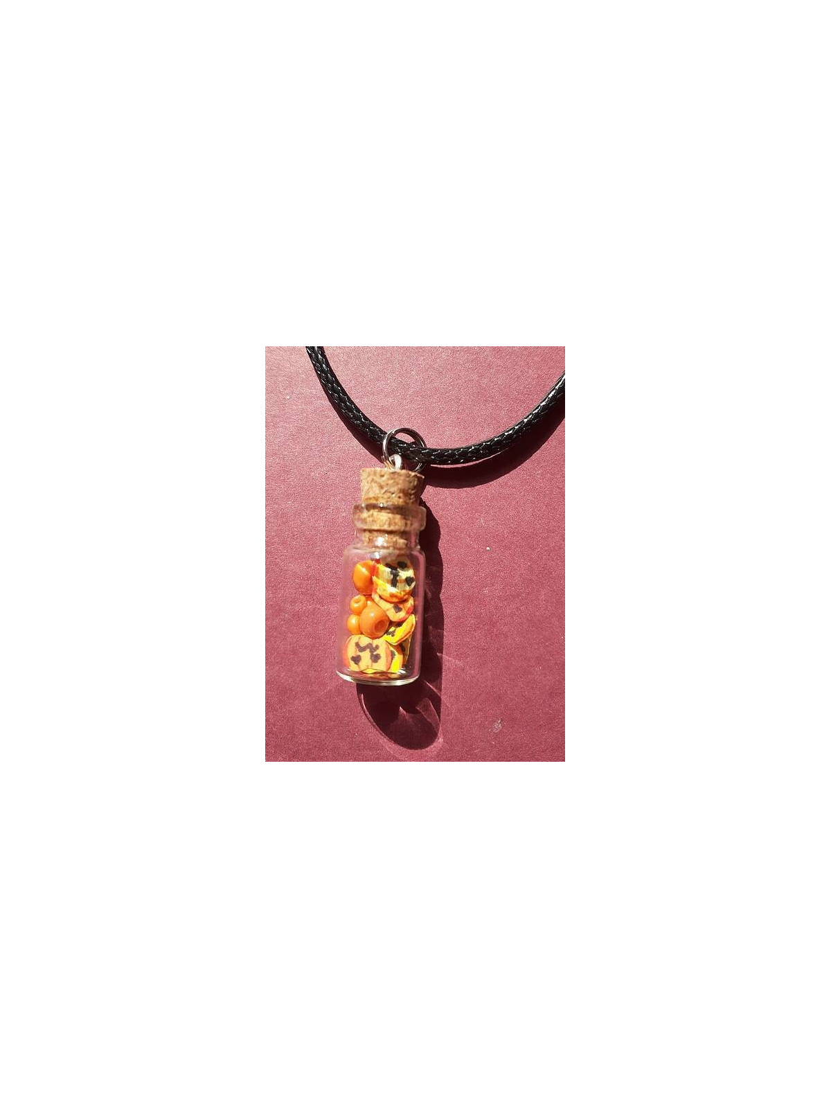 Collier fiole citrouilles