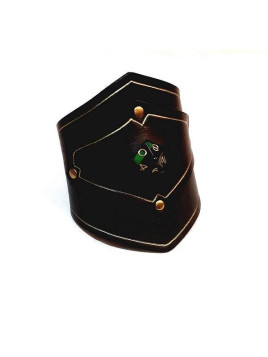 Bracelet en cuir marron et vert avec dé