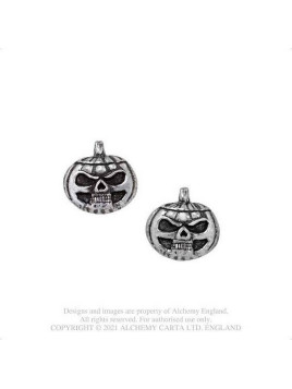 Paire de boucles d’oreilles Pumpkin skull