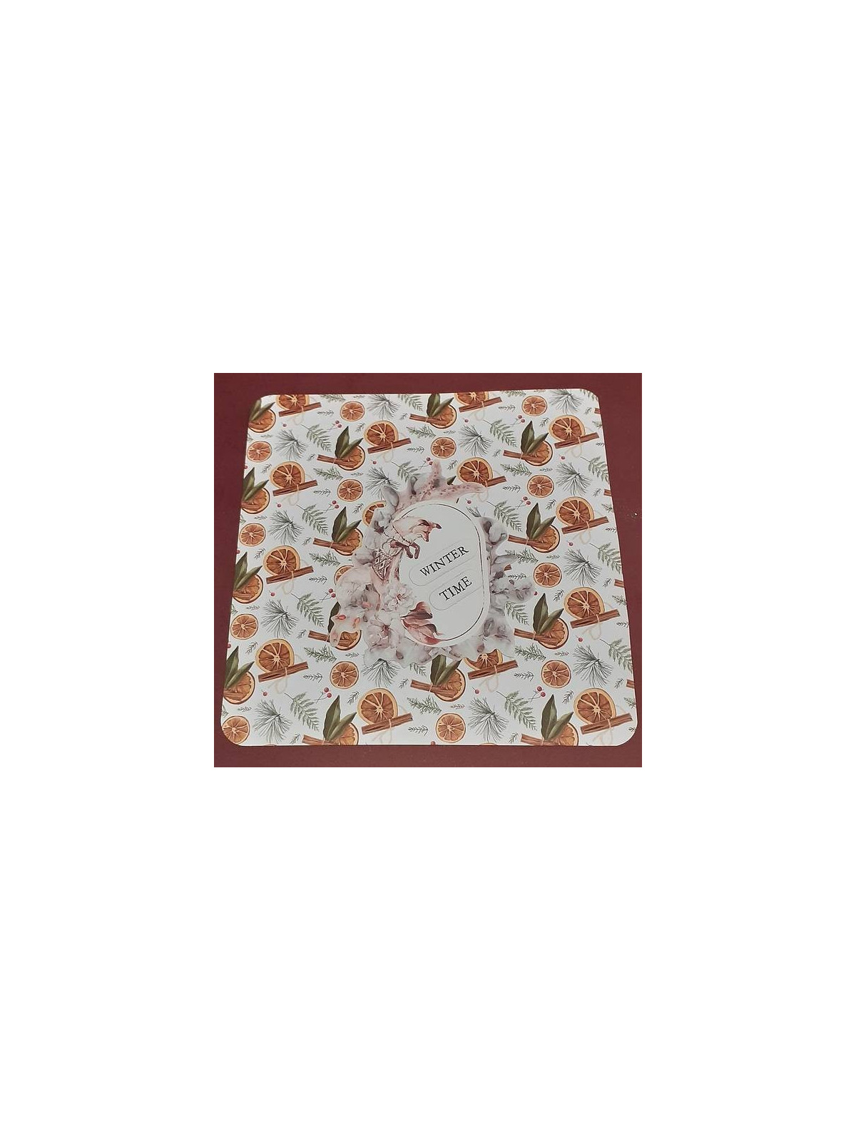 Carte Noël carrée avec renard en pull