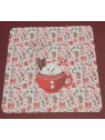Carte Noël carrée avec tasse bonhomme de neige