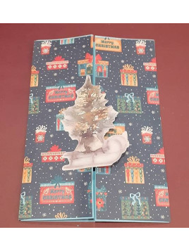 Carte Noël avec sapin et luge