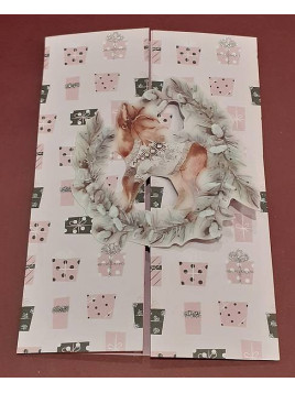 Carte Noël avec cerf dans une couronne