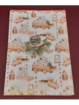 Carte Noël avec 2 compartiments Jouets et bougie