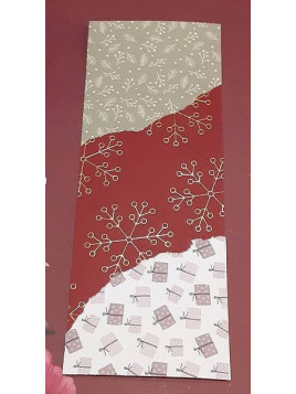 Marque-page Noël papiers déchirés cadeaux