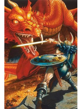 l' Affiche Dungeons & dragons : classic red dragon battle est en stock à ciel rouge, boutique à dijon