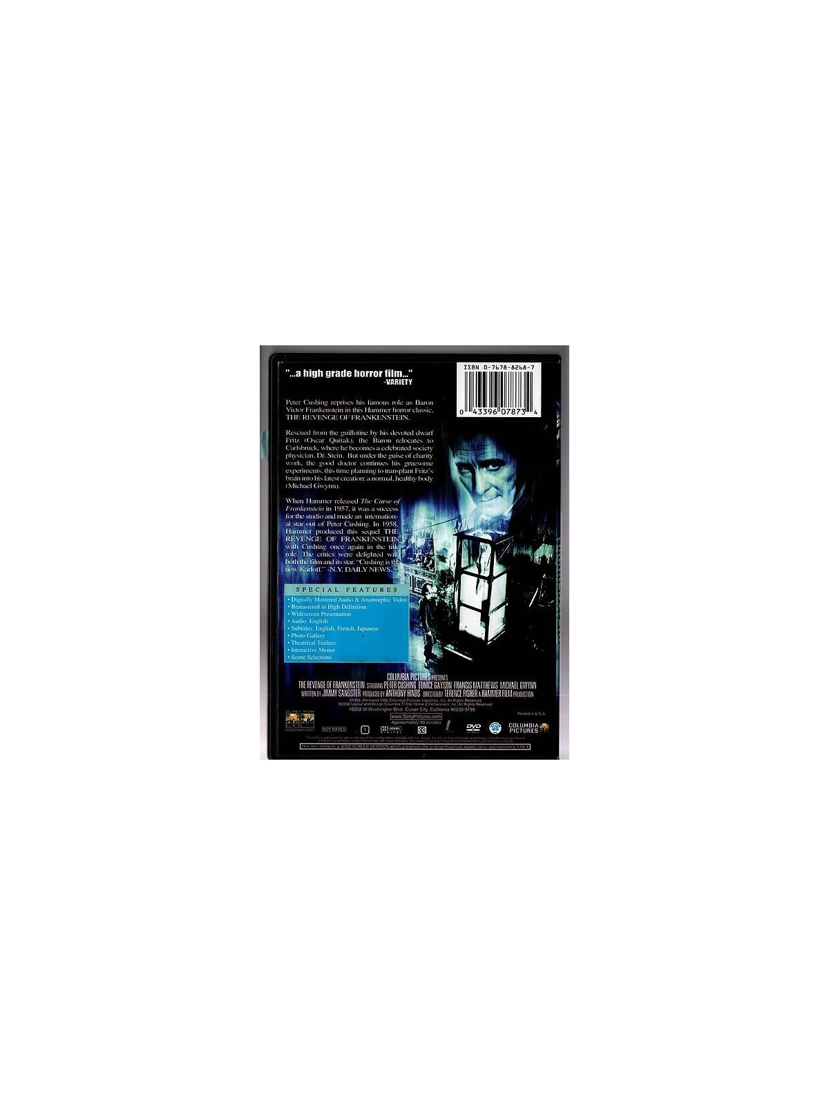 Terence Fsher : The revenge of Frankenstein (DVD)