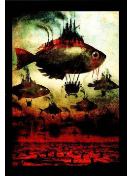 L'affiche A4 Poissons de l'artiste Okiko est disponible à Ciel rouge