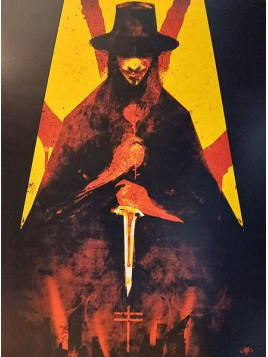 L'affiche A3 V pour Vendetta de l'artiste Okiko est disponible à Ciel rouge