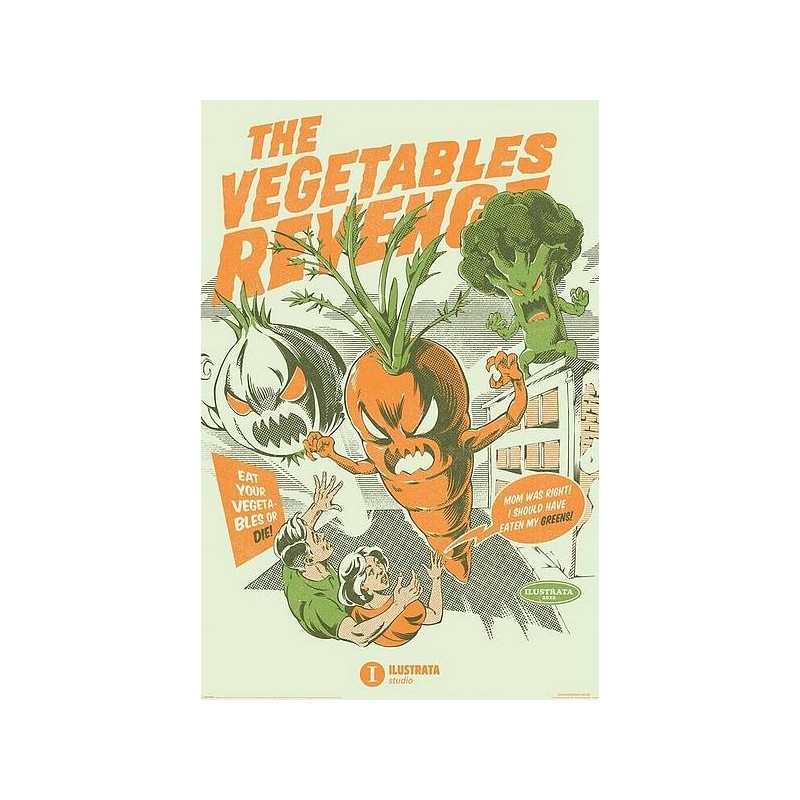 L'affiche The vegetables revenge du studio Illustrata est disponible à Ciel rouge