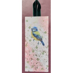 Le marque-page artisanal origami rose et oiseau est disponible à Ciel rouge