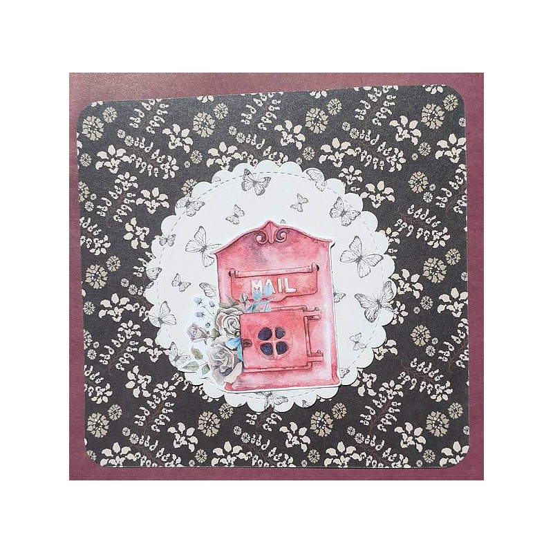 La carte faite main Mail et papillons est dipsonible à Ciel rouge