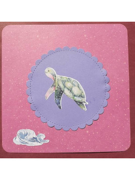 La carte faite main Tortue est disponible à Ciel rouge