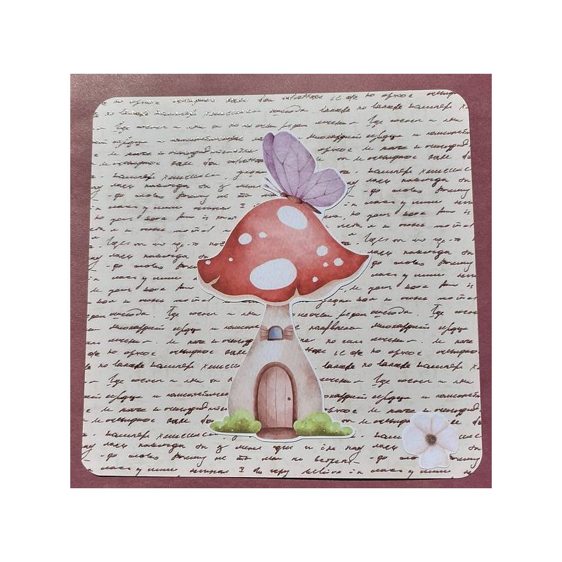 La carte faite main avec une maison champignon est disponible à Ciel rouge