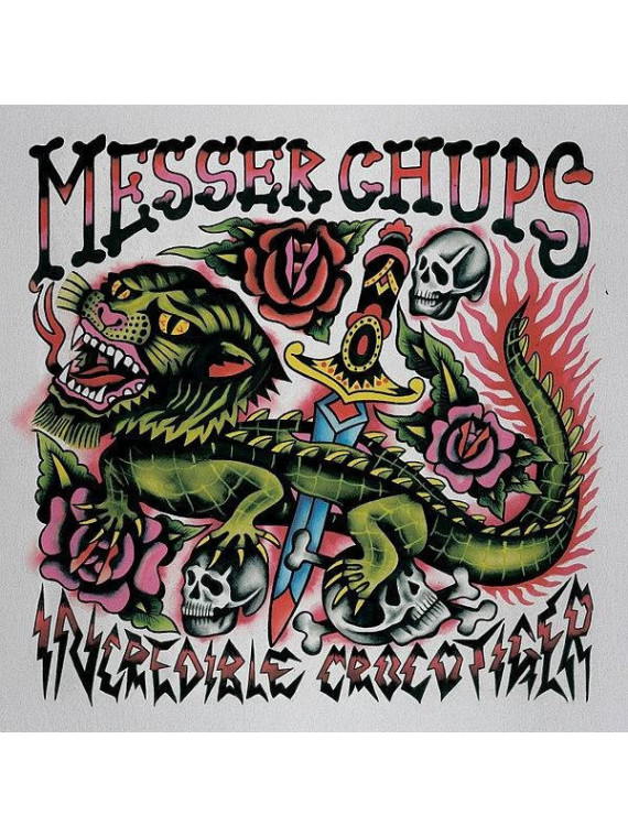 Messer chups disque The incredible crocotiger en stock en vinyle coloré à ciel rouge dijon