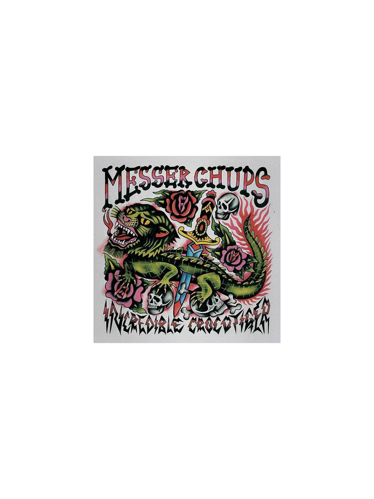 Messer chups disque The incredible crocotiger en stock en vinyle coloré à ciel rouge dijon