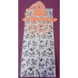 Le marque-page artisanal Halloween découpe Jack' o lantern sur fond d'oiseau est disponible à Ciel rouge Dijon