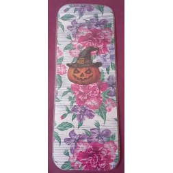 Le marque-page artisanal Halloween jack o lantern sur fond fleuri est disponible à Ciel rouge Dijon
