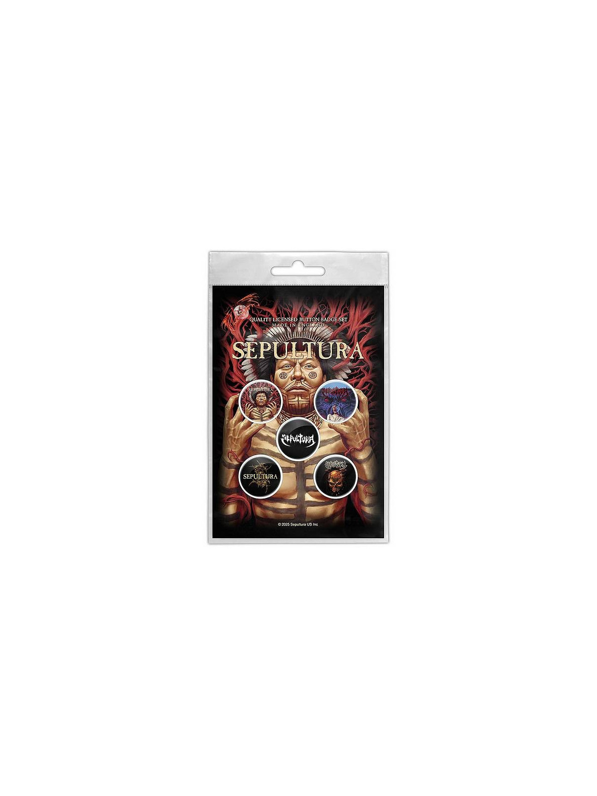 Lot de 5 badges Sepultura : Roots en stock à ciel rouge, boutique à dijon