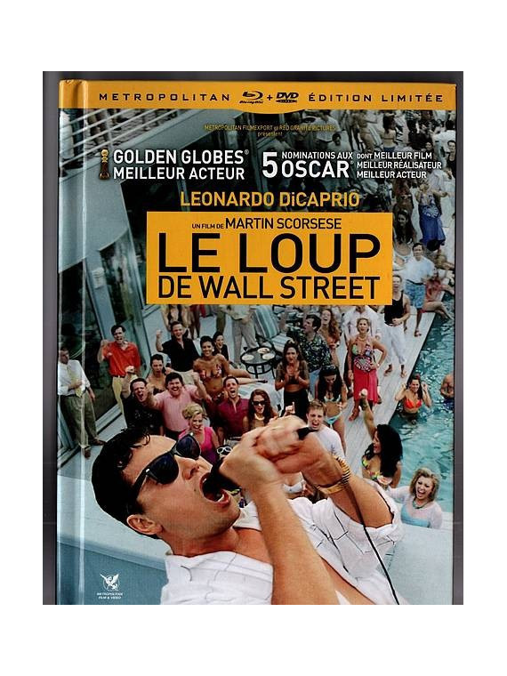 film de Martin Scorsese : Le loup de wall street en stock en blu-ray +dvd+cd+livre à ciel rouge, magasin à dijon.