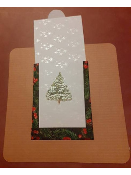 La carte artisanale porte-message sapin est disponible à Ciel rouge Dijon