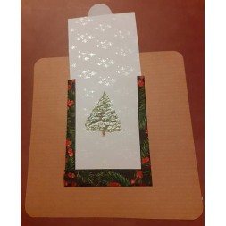 La carte artisanale porte-message sapin est disponible à Ciel rouge Dijon