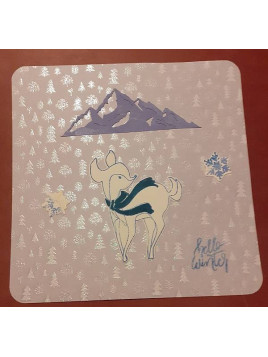 La carte artisanale de Noël biche est disponible à Ciel rouge Dijon