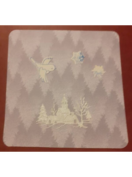 La carte artisanale de Noël village d'hiver est disponible à Ciel rouge Dijon