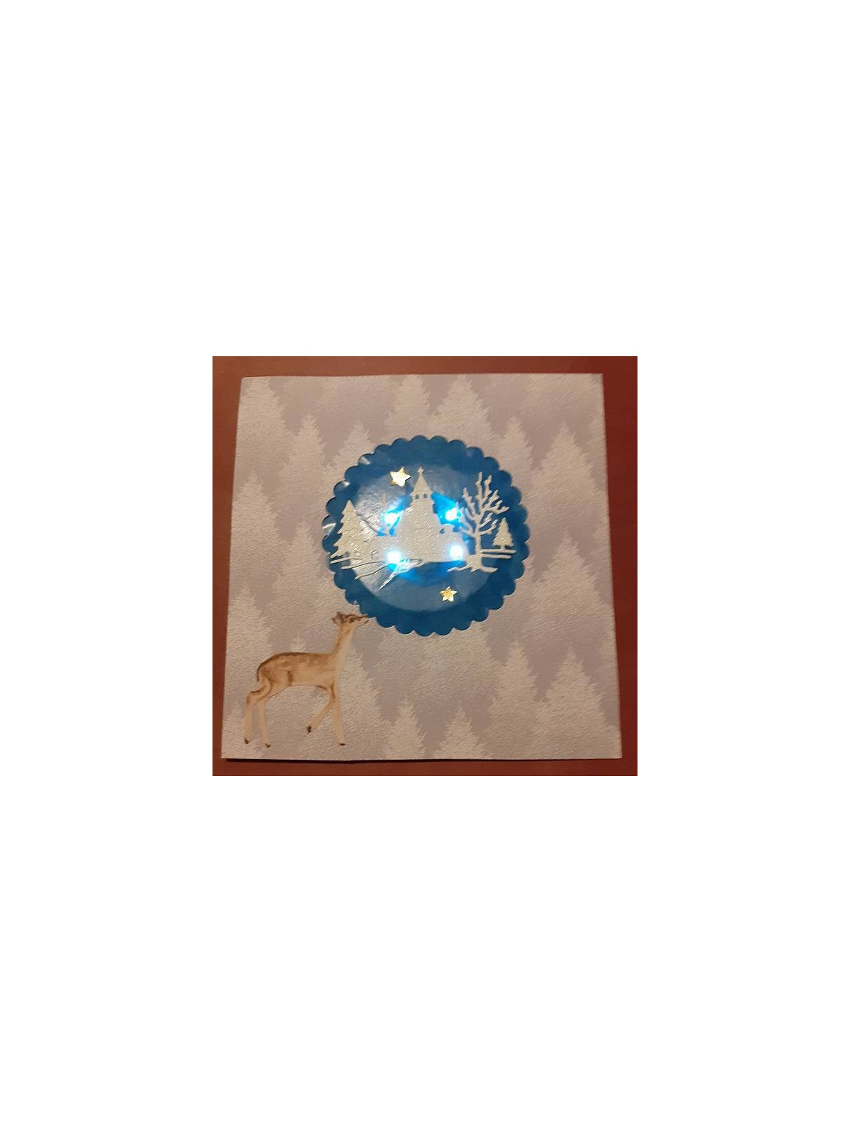 Carte carrée lumineuse Village et faon