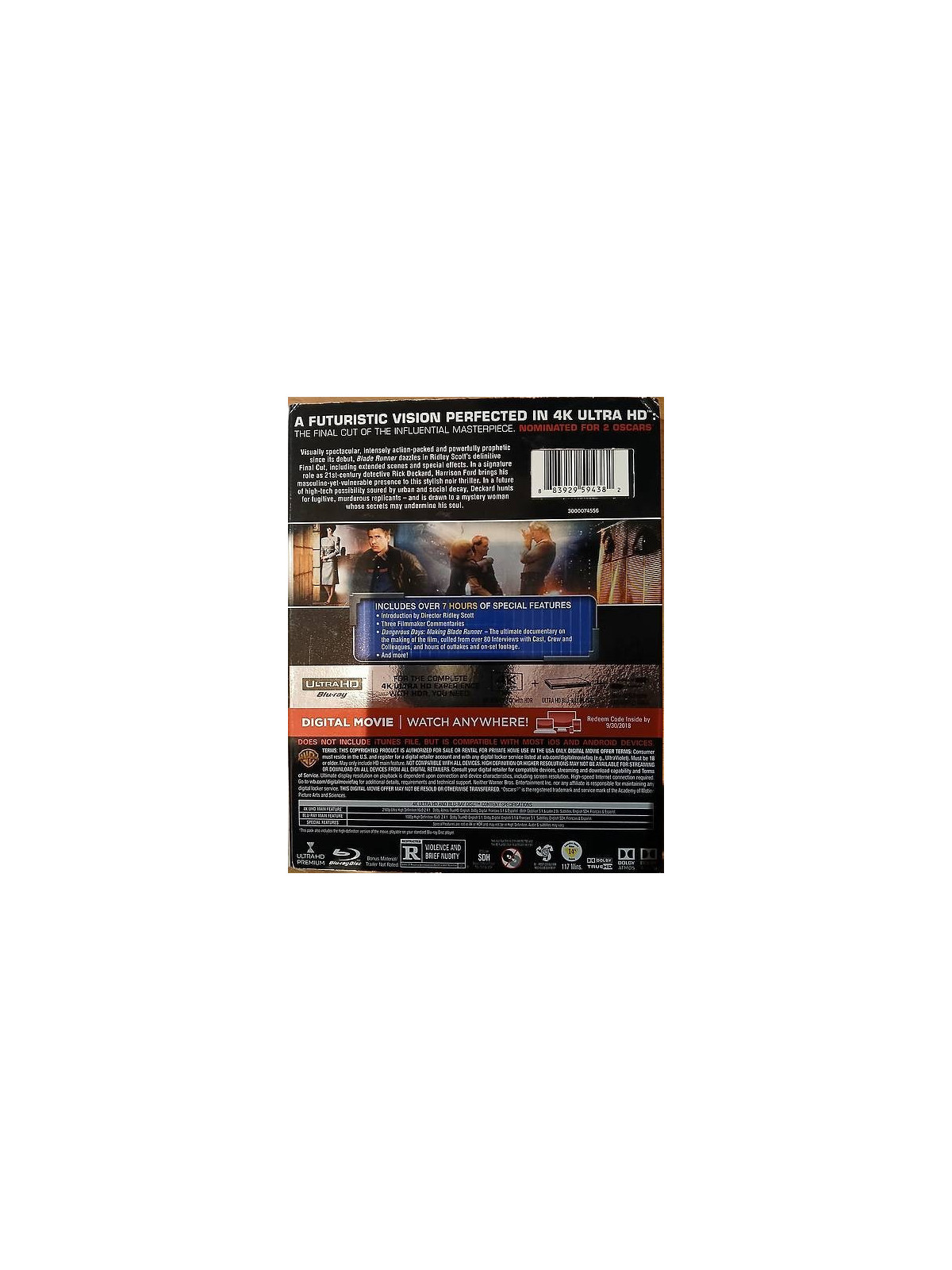 Ridley Scott : Blade runner (4K ultra HD + 2 Blu-ray + DVD)